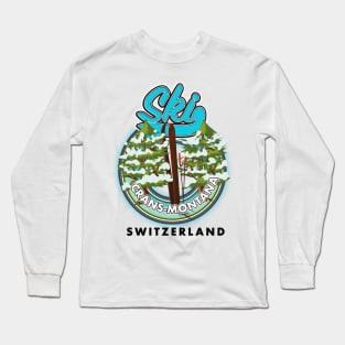 Crans-Montana Switzerland ski poster Long Sleeve T-Shirt